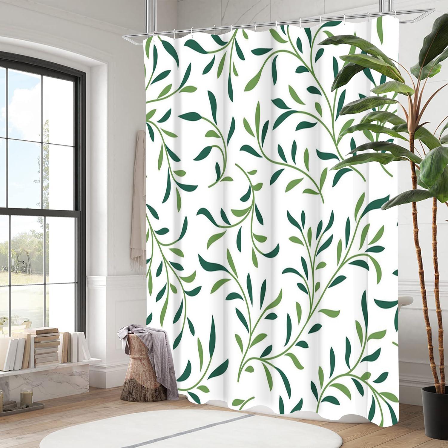 

Green Plant Leave Pattern Bathing Curtain Bathroom Shower Curtain Waterproof With 12 Hooks Home Deco Free Ship 180x180cm curtain червоний