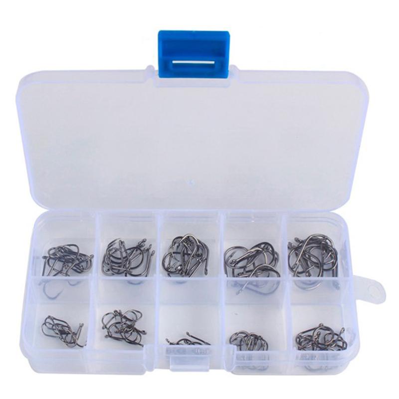 100 PCS Fishing Hooks Stainless Steel Incisive Barbed Fishing Circle Hook Set Fishing Tackle