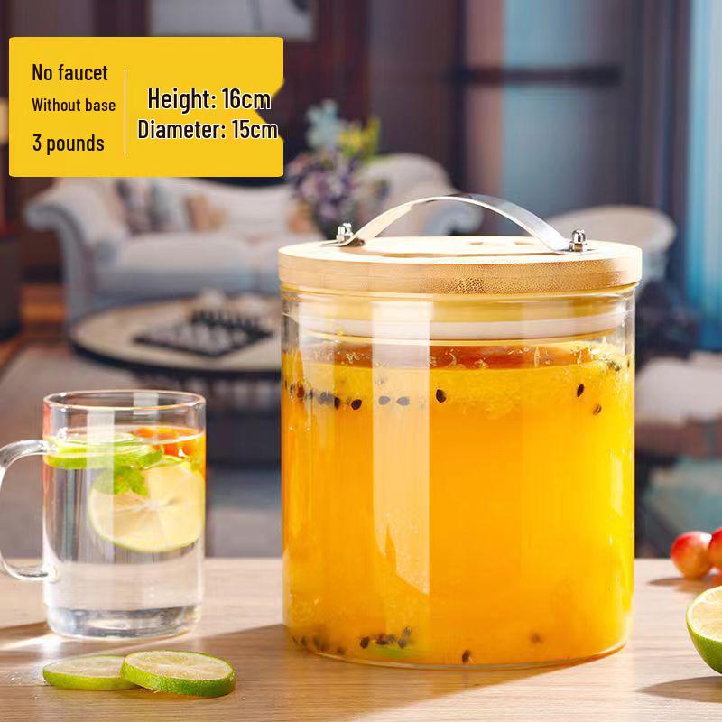 Heat-Resistant Fruit Wine Bottle with Faucet, Ideal for Plum Soaking, Grape Winemaking, and Beverage Brewing at Home