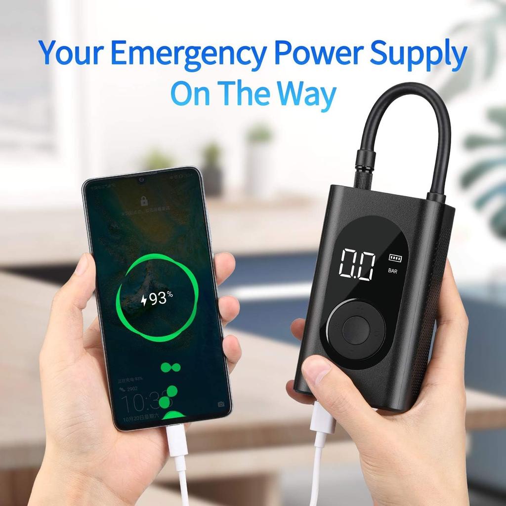 Mini Portable Electric Air Compressor Electric Air Pump 4000 MAh USB Charging Electric Air Pump Compatible with Bicycle/Motorcycle/Car/Football