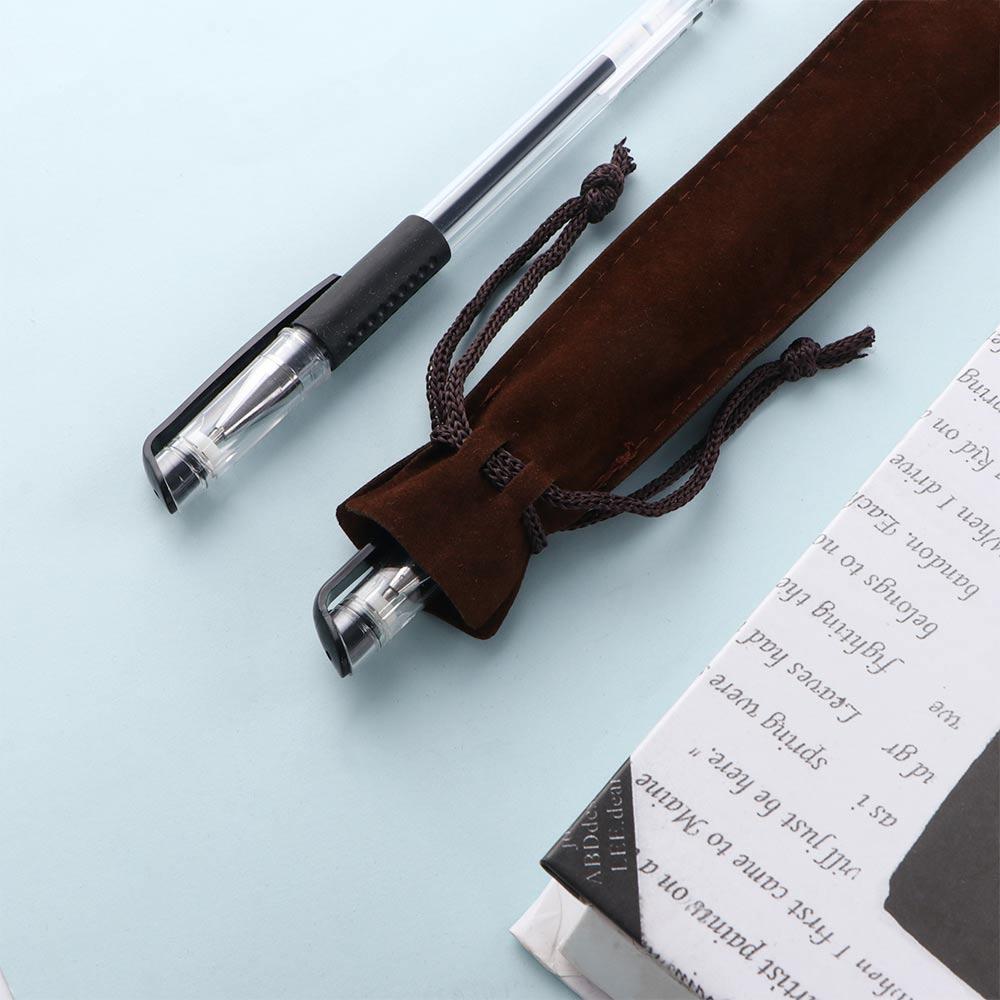 Holder With Rope Drawstring Pen Pouch Single Pencil Bag Pencil Bag Pen Bag Case Velvet Pen Pouch