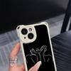 Ae79 Femme Framed Black Art Soft Phone Cases for iPhone 16 15 14 13 12 11 Pro Max 7 8 Plus XR XS with Wrist Strap Lanyard Corner Protection Back Cover