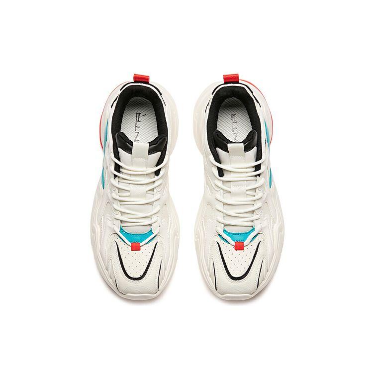 Anta Comfortable Versatile Mesh Fabric Shock Absorbing Non-Slip Lightweight Low-Top Dad Shoes Men sneaker White Blue 112018882-8