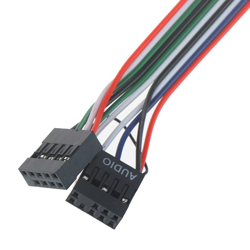 2 USB-PC-Computergehäuse 6,8 cm Frontpanel USB-Audioanschluss Mikrofon Kopfhörerkabel