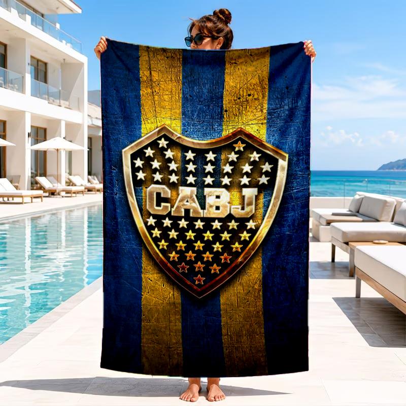 Fußballverein Emblem Strandtuch, Mikrofaser Strandtuch, Perfekt für Pool, Strand, Reisen, Heimdekoration Strandparty Fan Geschenke