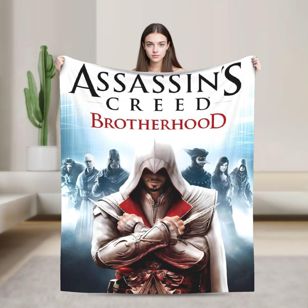 A-Assassins Game C-Creeds Fashion Flannel Blanket Warm Soft Bedding Throws for Home Decor Airplane Bedspread Sofa Bed Cover