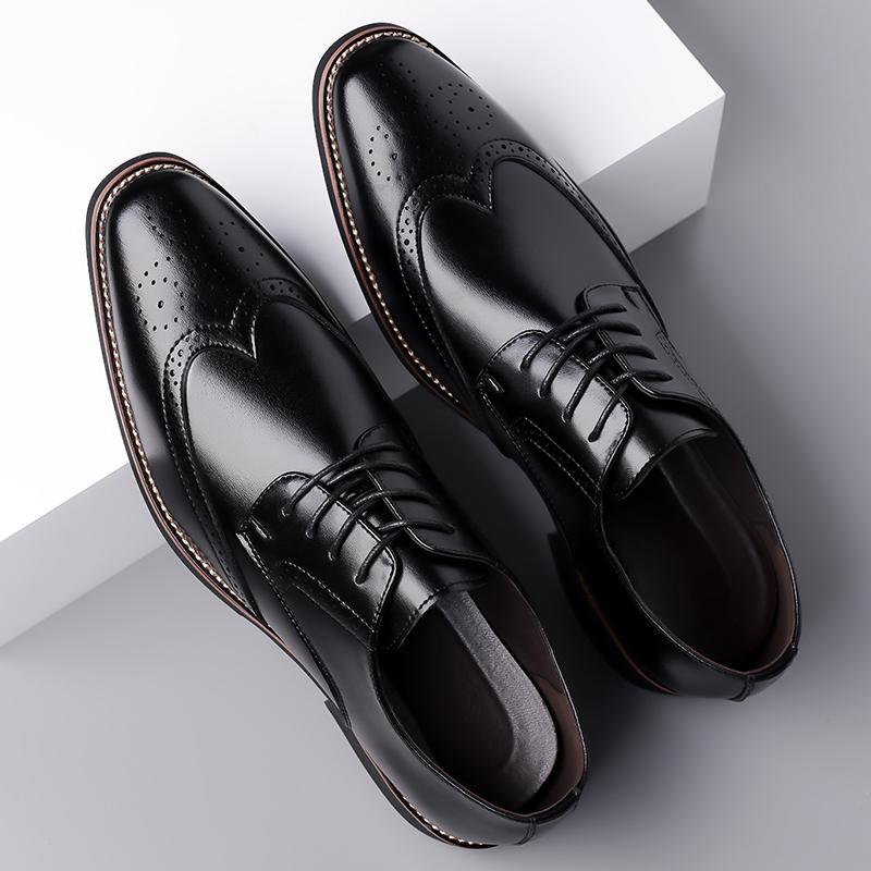 Men Formal Dress Shoe Black Leather Shoes Men Lace Up Point Toe Business Casual Shoes for Men Wedding Party Office shoes
