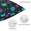 Bunte Katzensilhouetten Cartoon Schwarze Katzen Quadratischer Kissenbezug Kissenbezug Kissenhülle Dekokissenbezug für Zuhause Schlafzimmer Auto