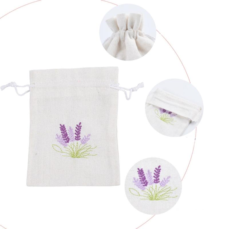Multipurpose Cotton and Linen Sachet Lavenders Bags with Drawstring for Spices, Herbs, and Jewelry 10Pieces