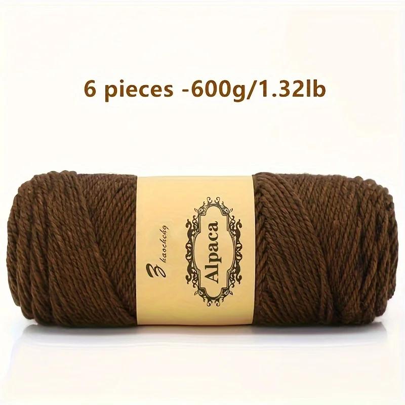 6 Pcs Premium Soft & Durable Alpaca Blend Yarn Worsted Weight, Perfect for Knitting Sweaters Assorted Colors
