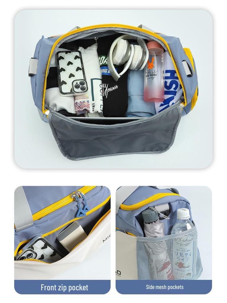 Water-Repellent Travel Bag with Wet/Dry Separation & Shoe Compartment for Sports, Fitness, Business, and Short Trips