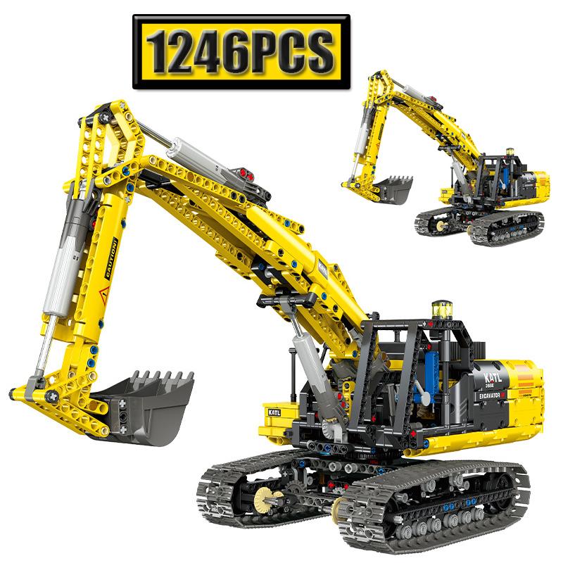 1:20 Full Function RC Crawler Excavator Bluetooth Building Blocks DIY Model Excavator Toy Creative Ornament Puzzle Gift