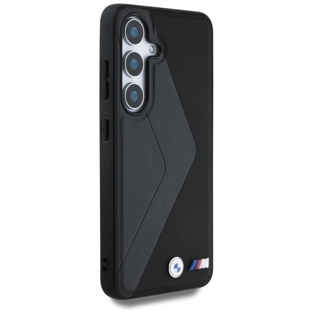BMW Leather Oversized Stripes MagSafe Case for Samsung Galaxy S25 Black