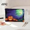 Large Capacity Pencil Bag Halloween Storage Bag, with Pumpkin Ghost Pattern Design, Thickened Themed Sundries Pouch Canvas Cosmetic Organizer,