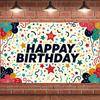 Vibrant Party Background Happy Festive Starry Event Decor Anniversary Birthday Backdrop for Party Decoration