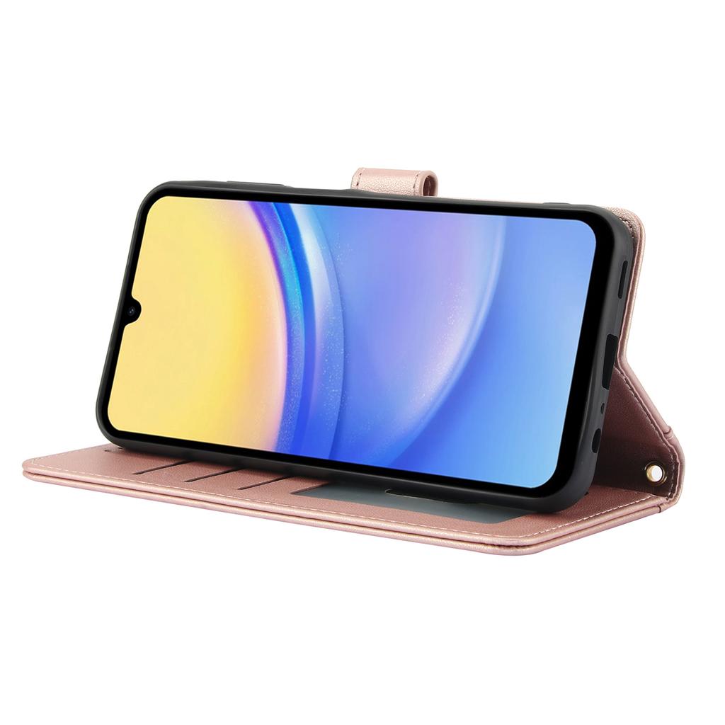 PU Leather Case for Samsung Galaxy A17 5G/A17 4G/A26 5G Stand View Phone Wallet Cover with Hand Strap