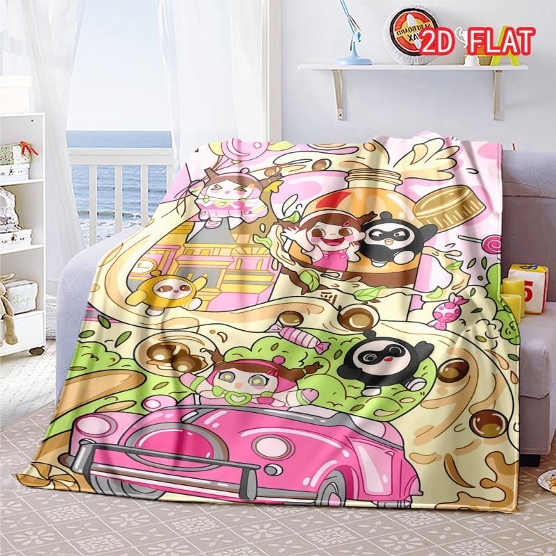 Eggy Party Game Characters Print Flannel Blanket, Soft Cozy Throw for Bed, Sofa, Travel 100x150cm