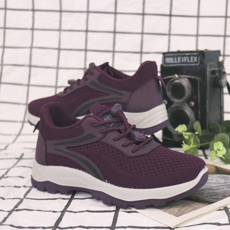 Special Spring And Summer Women'S Shoes Fashion Sports Light And Comfortable Soft Sole Elastic Fly-Woven Breathable Mesh Running Shoes