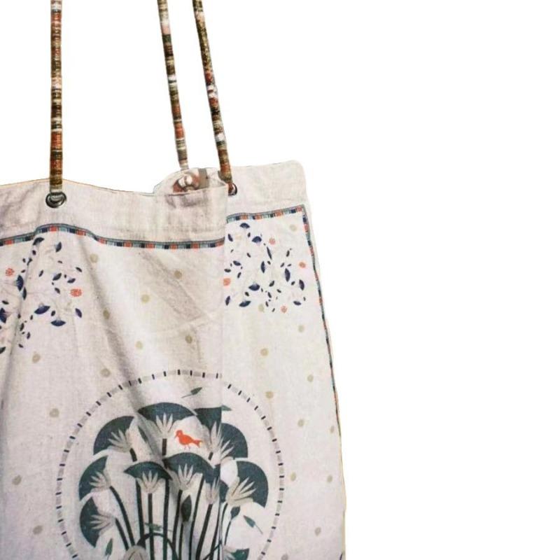 Plant and Floral Casual and Laid-back Style Large-capacity Versatile Single-shoulder Underarm Tote Bag