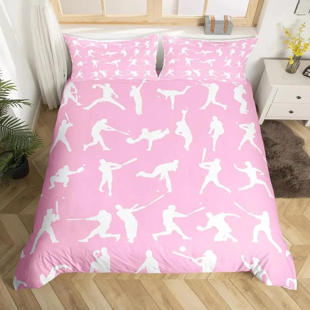 Set Biancheria da Letto Basket Misura Singola Bambini Copripiumino Giocatore di Basket Adolescenti Palla Gaming Copripiumino Sportivo Copripiumino a Tema