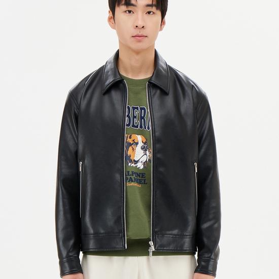 Мужская куртка TopTen из веганской кожи Черная MSE4KG1004 M