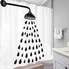 Black And White Shower Curtain, Funny Fun Kids Cute Water Drop Modern Simple Silhouette Minimalist Bathroom Decor Cartoon Bath