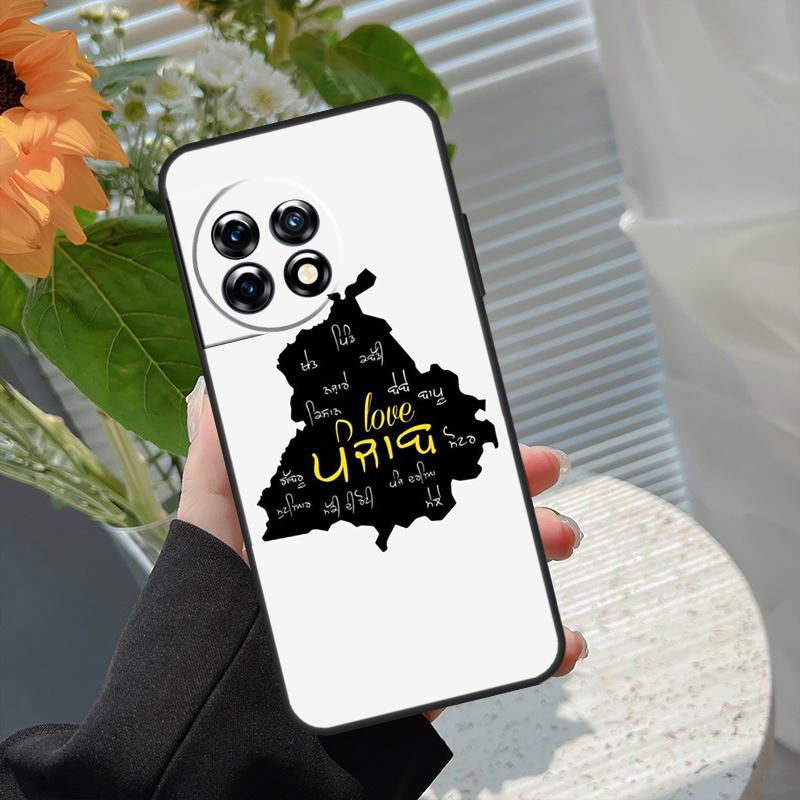 Punjab Map Outline Case For OnePlus 15 15R 13 13T 13R 12 12R 11 10 10R 10T 8T Nord 5 CE 4 2 3 Lite N20 N30 Cover
