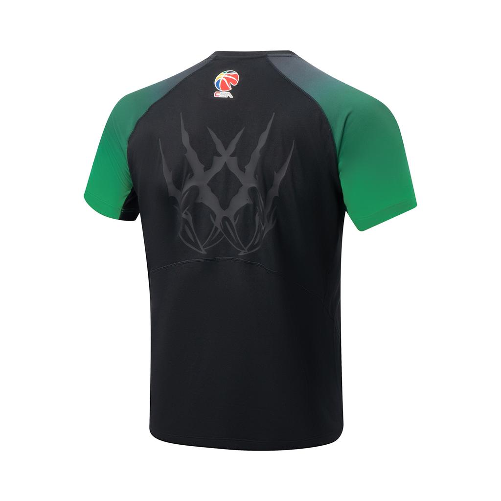 Li Ning Basketball Series Letter Round Neck Breathable Versatile Simple Short Sleeve T-Shirt Men Tops ATSV935-1