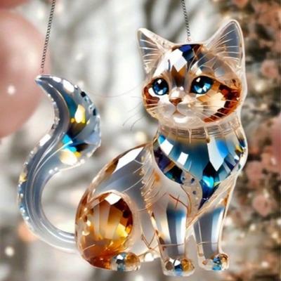 1pcs Crystal Cat Window Decoration, Multi-purpose Decoration. Very Suitable for Home Decoration and Garden Decoration.