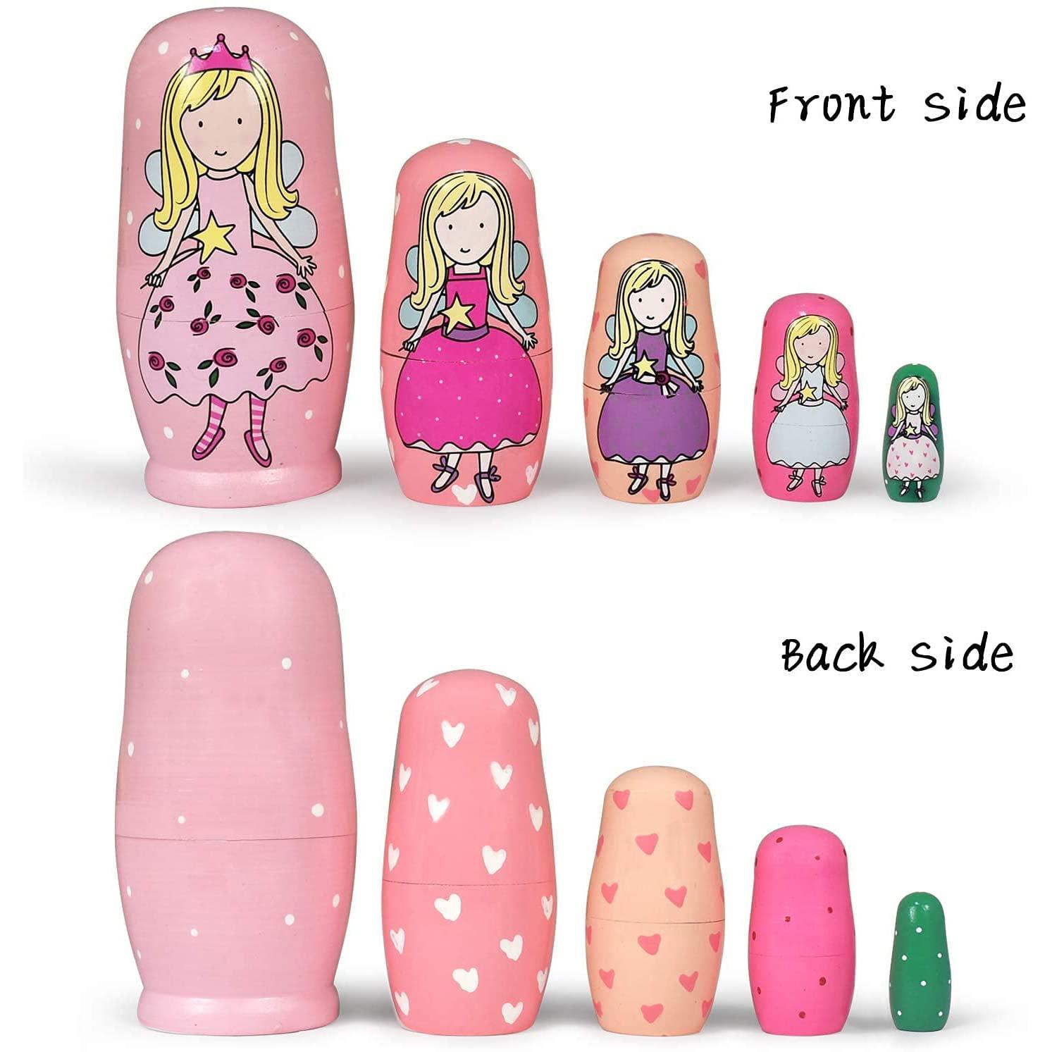 Матрешки Рождественские русские матрешки для детей Деревянный вложенный набор из 5 — фото 2