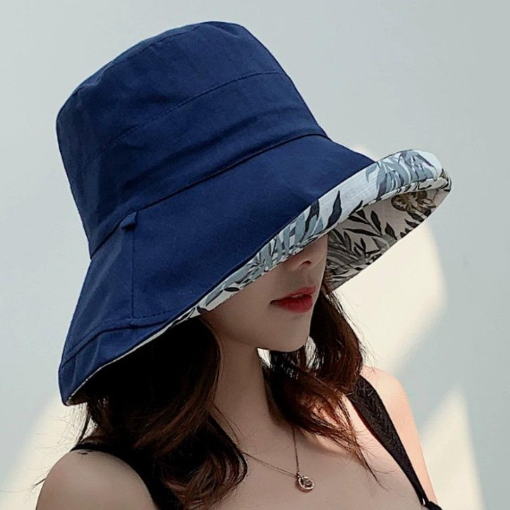 Panama Style Fisherman Hat Reversible Big Brim Hat Versatile Sun Visor Cap for Women
