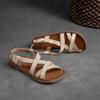 Simple Genuine Leather Flat Sandals Casual Solid Color Soft Sole Comfortable Versatile Women Shoes