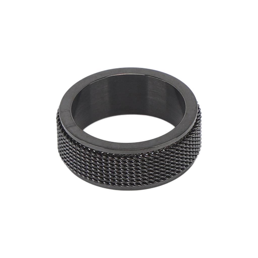 8MM Mens Spinner Ring Noiseless Titanium Steel Cool Anxiety Ring for Anxiety Stress Relieving Black No. 8 57mm 2.2in
