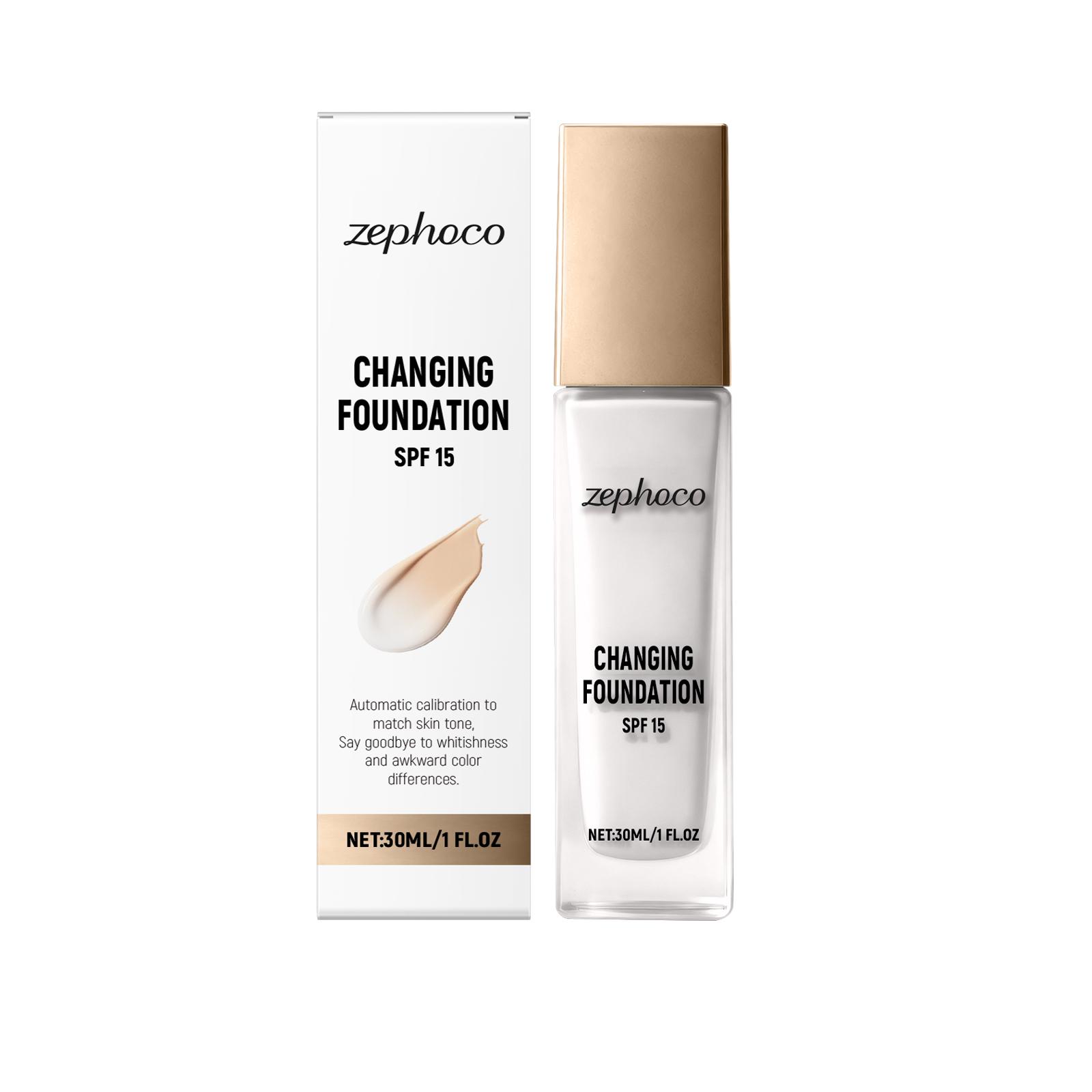 zephoco Heat-sensitive tinted liquid foundation Naturally Seamless Concealer, Lightweight and Hydrating Makeup Foundation 30ml