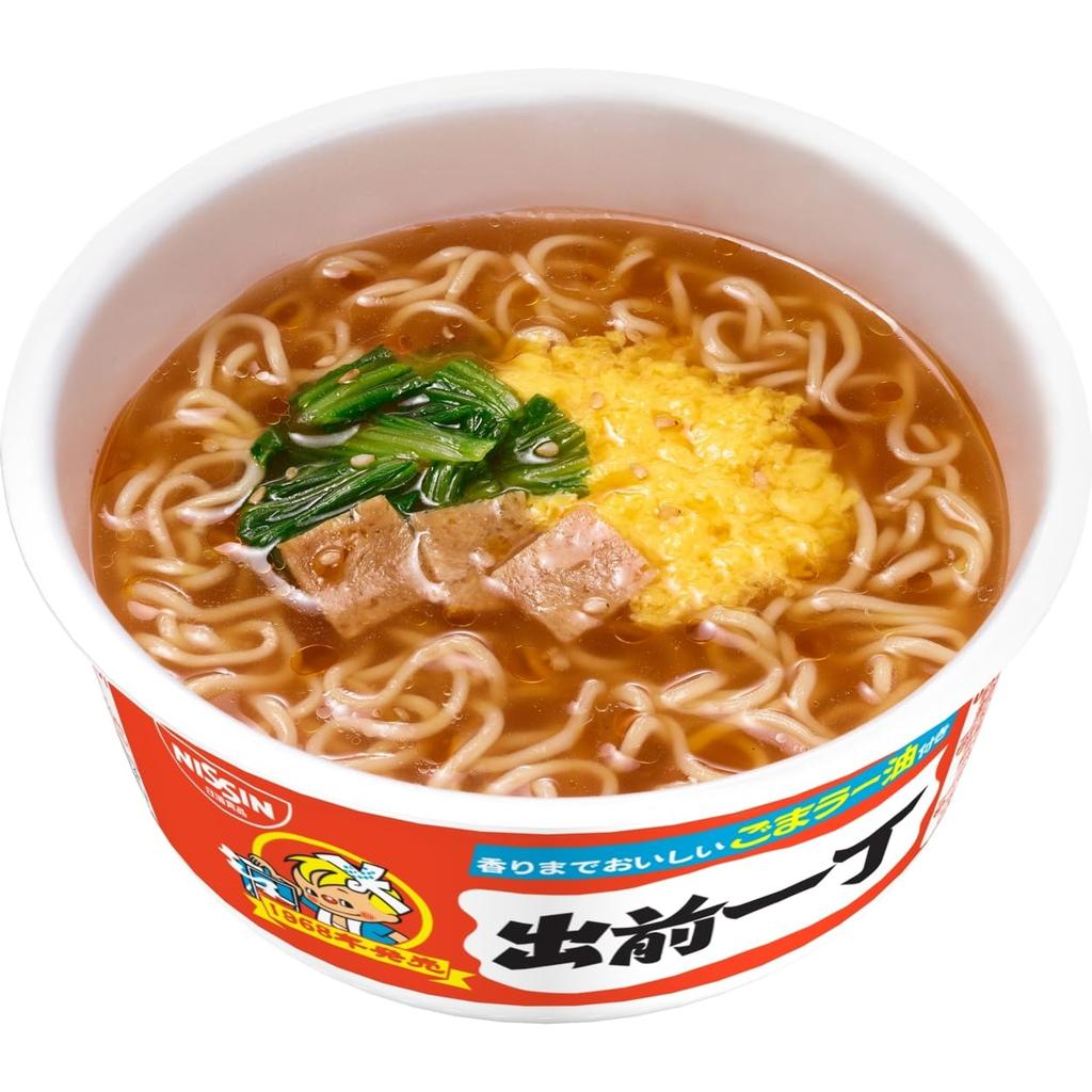 Nissin Foods Demae Iccho Donburi Traditional Soy Sauce Flavored Chinese Soba [Sesame Oil-Kneaded Chewy Noodles] Cup Noodles, 84g x 12 Packs
