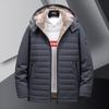 Men's Thickened Cotton Coat with Fleece Lining - Warm Winter Jacket for Middle-Aged and Elderly.