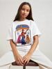 Retro Music Tee 70s Style Cartoon Tshirt With Singalong Scene Bold Color Print Vintage Inspired Casual Cotton Top