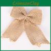 Handmade Christmas Bow With Linen Material Decor Festival Holiday Supplies Party