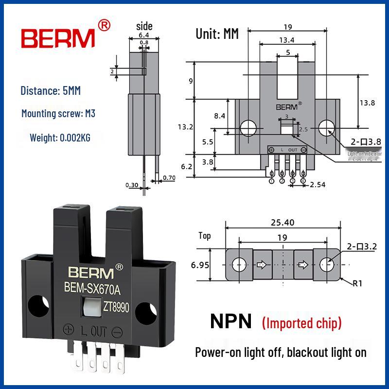 U-förmiger induktiver photoelektrischer Sensor EE-SX670/671/672A/673/674 mit Endschalter (NEIN, ES)