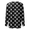 Damen Alltags-Langarmshirt mit Rundhalsausschnitt und Blumen-Print