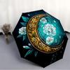 1pc Moon Flowers Automatic Folding Umbrella - Compact 8-Rib Design, Durable Plastic & Iron, Lightweight for Outdoor Daily Use120