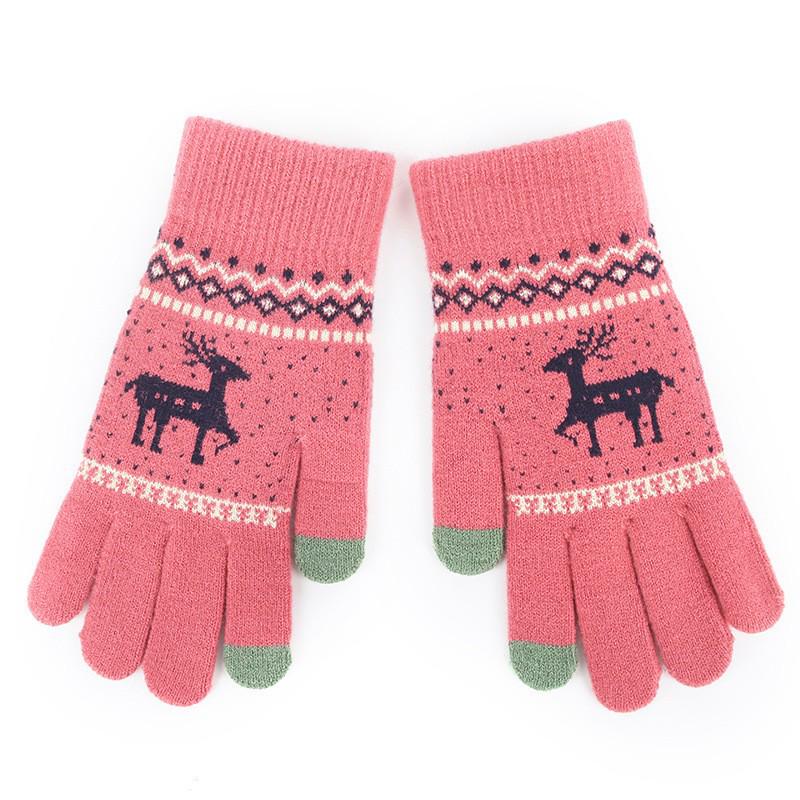 Zimní sametové jelení pár žakárové rukavice s dotykovým displejem: Silné, Větruodolné, Design s oddělenými prsty pro teplo