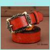 Womens Genuine Leather Belt Simple Design Alloy Buckle Casual Formal Attire