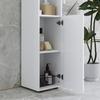 Line Embossed Tall Bathroom Storage Cabinet - White