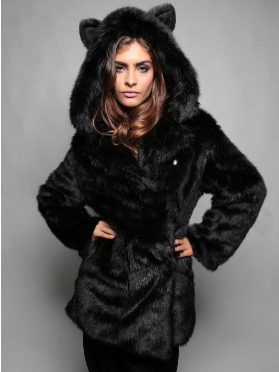 New fur, large size European and American new hooded jacket fox fur imitation fur jacket manufacturer