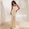 2026 European Strapless Patchwork Backless Slim Fit Long Dress