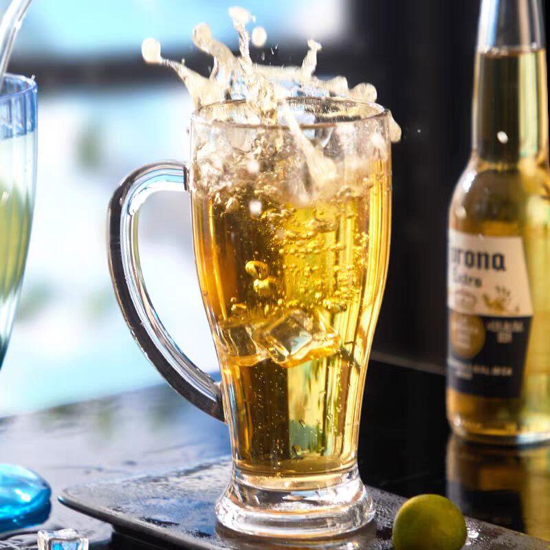 Kubki szklane o dużej pojemności 430 ml dla słynnych w Internecie filiżanek do napojów herbacianych, kubki do soku, kufle do piwa z uchwytami, szklany kubek do kawy