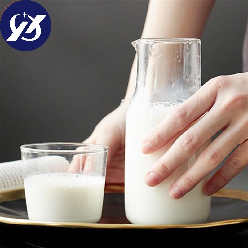 Japanese Style Transparent Candy Color Glass Teacup Set Simple Heat-Resistant Drinking Juice Cup With Tea Pitcher Water Bottle