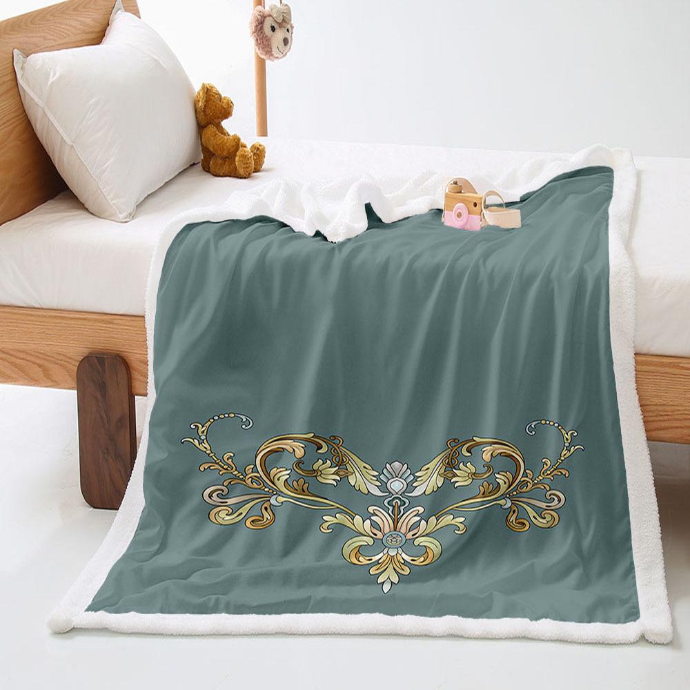 Ethnic pattern 2D digital printing thickened lamb wool crystal fleece blanket blanket