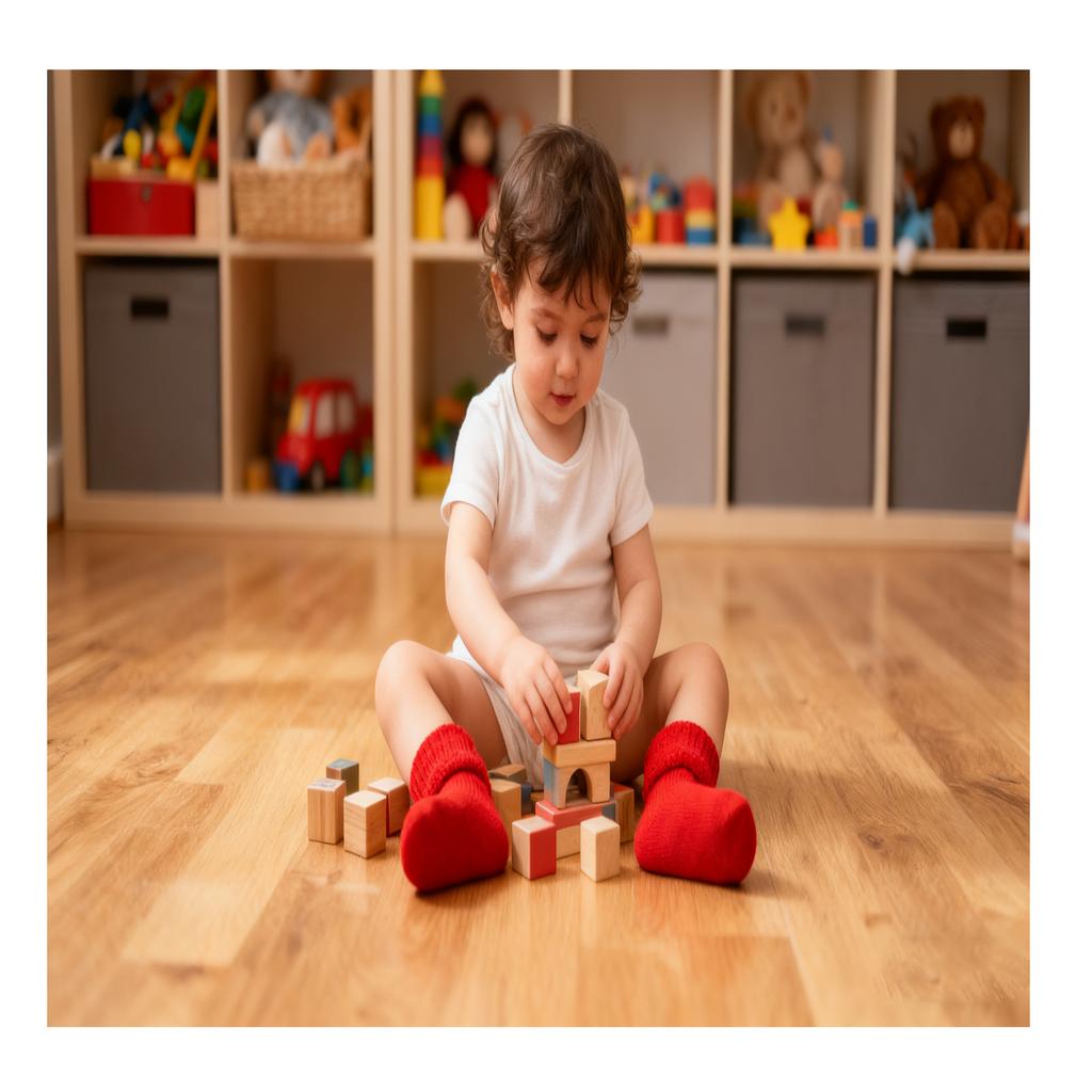 Christmas And Winter Baby Warm Fleece Red Loop - Floor Socks And Walking Socks